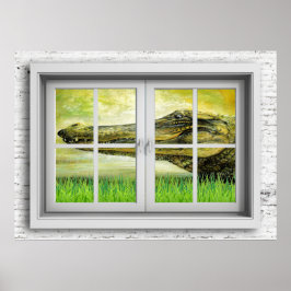 Póster Poster de vista de ventana