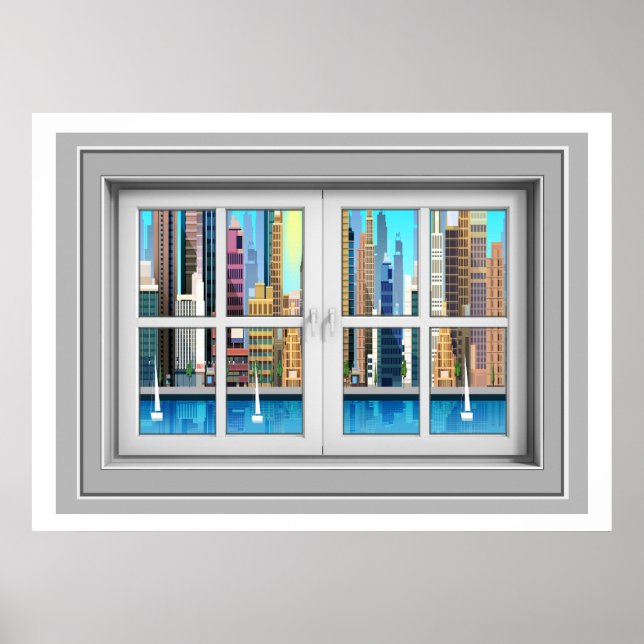 Póster Poster de vista de ventana (Frente)
