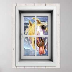 Póster Poster de vista de ventana