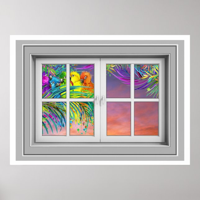 Póster Poster de vista de ventana (Frente)