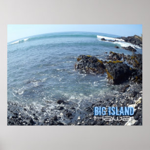 Póster Poster de vista distorsionado de Big Island Hawaii