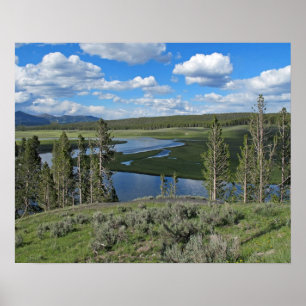 Póster Poster de vista panorámica del río Yellowstone