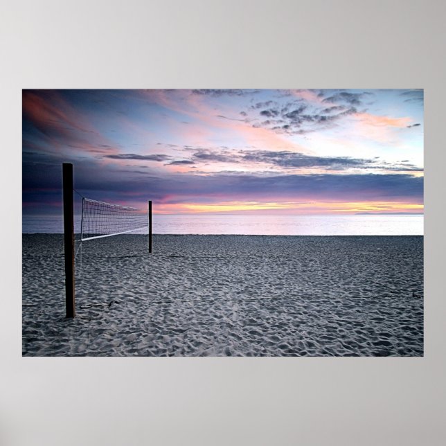 Póster Poster de voleibol de playa Sunset (Frente)