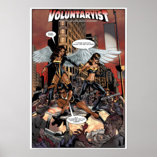 Póster Poster de voluntarios contra zombis estatistas - c