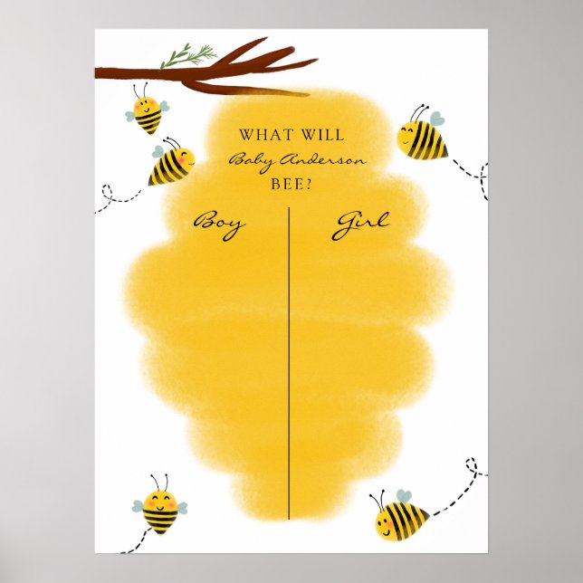 Póster Poster de Votación de Revelación de Género de Bee (Frente)