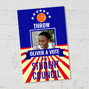 Póster poster de voto temático sobre baloncesto Throw Vot