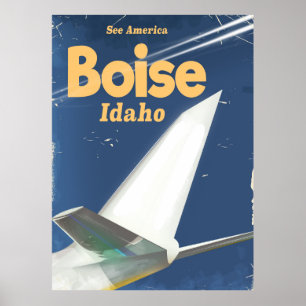 Póster Poster de vuelo de Boise Idaho