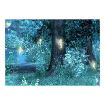 Poster de vuelo de hadas nocturnas