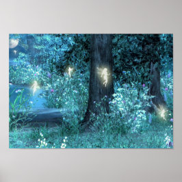 Póster Poster de vuelo de hadas nocturnas