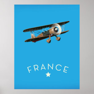 Póster Poster de vuelo vintage de Francia