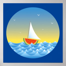 Póster Poster de Watermelon Sailboat