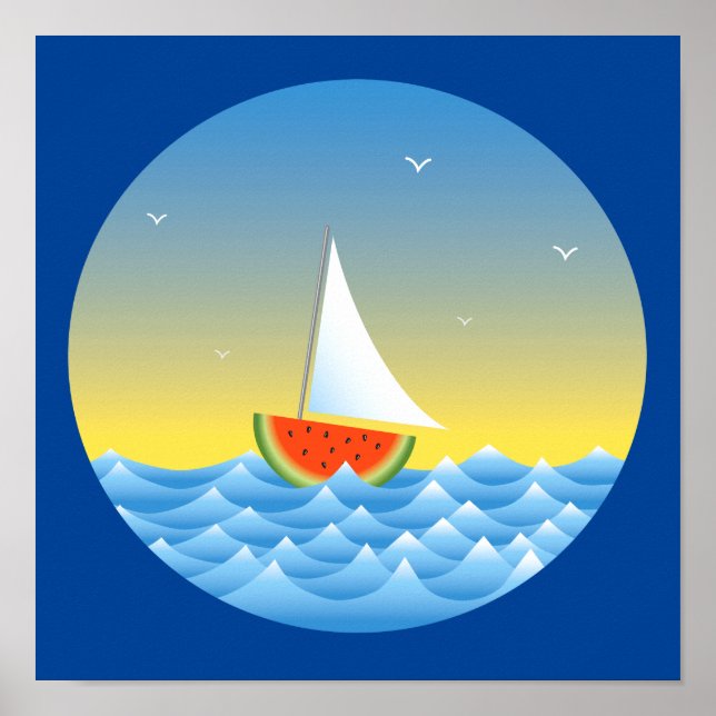 Póster Poster de Watermelon Sailboat (Frente)