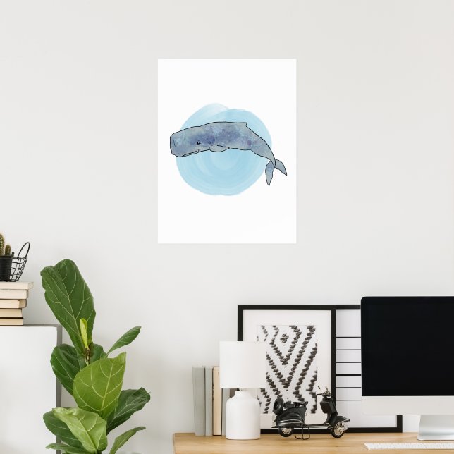 Póster Poster de Whale Art (Oficina en casa)