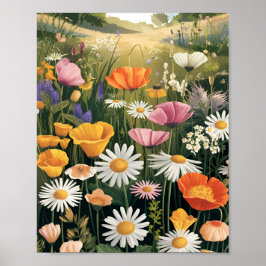 Póster Poster de Wildflower Meadow - Botánico colorido