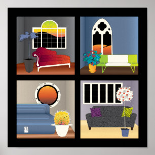 Póster Poster de Windows - Borde negro