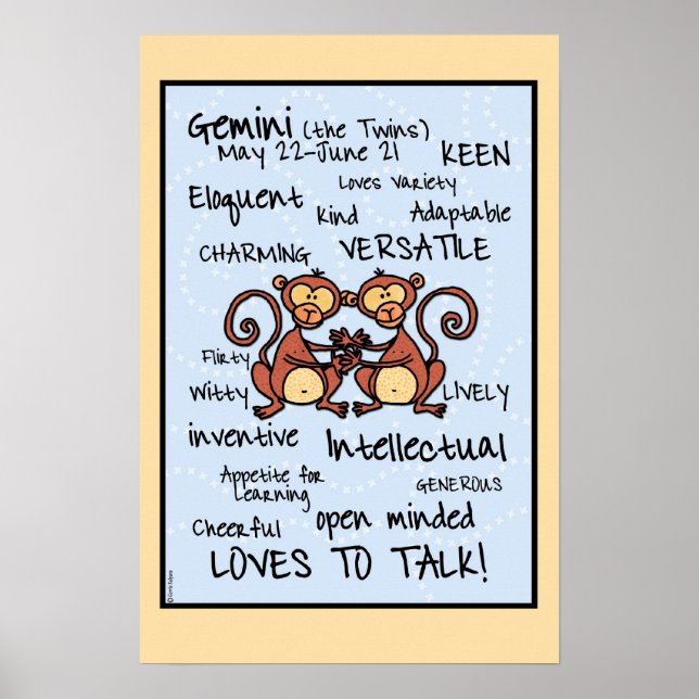 Póster Poster de WordCloud de Gemini (Frente)