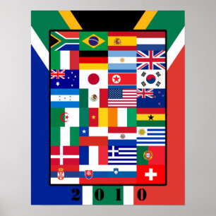 Póster Poster de World Flags Soccer 2010