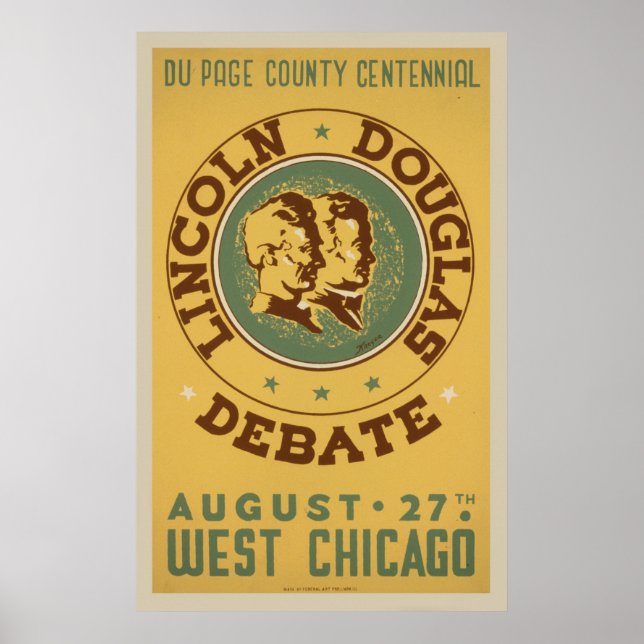 Póster Poster de WPA de Lincoln Douglas Debate (Frente)