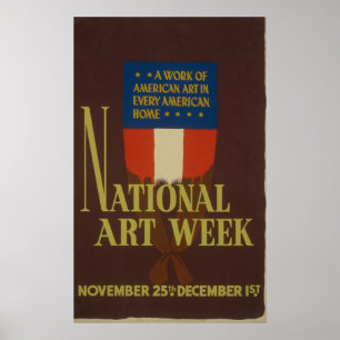 Póster Poster de WPA de vintage de la Semana Nacional del