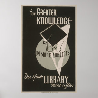 Póster Poster de WPA Vintage de la Biblioteca de Conocimi