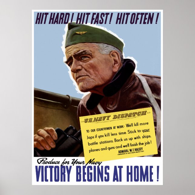 Póster Poster de WW2 Bull Halsey (Frente)