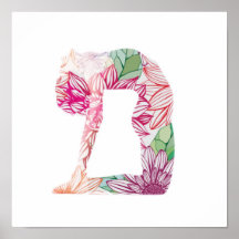 Poster de yoga floral
