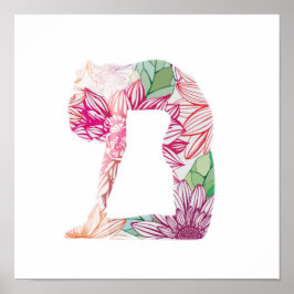 Póster Poster de yoga floral