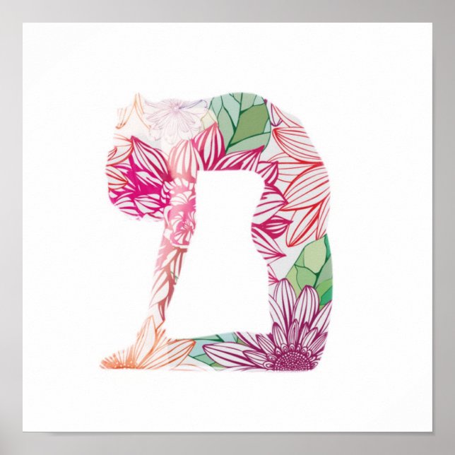 Póster Poster de yoga floral (Frente)