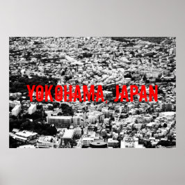 Póster Poster de Yokohama blanco y negro