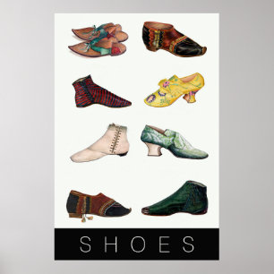 Póster Poster de zapatos de época