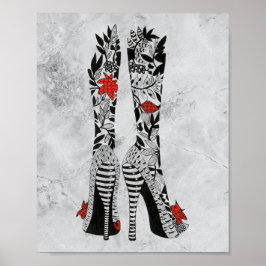 Póster Poster de zapatos de moda Stiletto de alto nivel