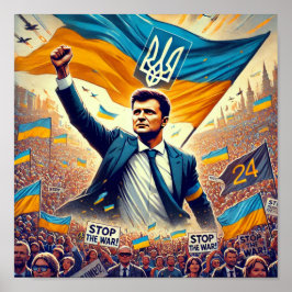 Póster Poster de Zelenskyy Stop War Rally