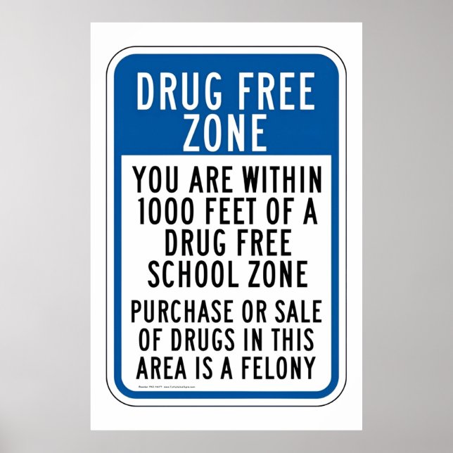 Póster Poster de zona escolar libre de drogas (Frente)