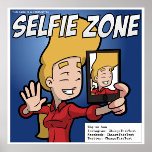 Póster Poster de zona selfie (personalizable)