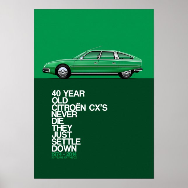 Póster Poster del 40º aniversario de Citroen CX (Frente)