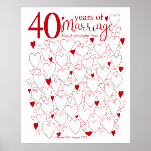 Póster poster del 40° aniversario - Libro de invitados de