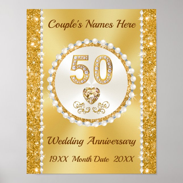 Póster Poster del 50° Aniversario Boda de Oro (Frente)