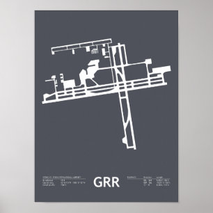 Póster Poster del Aeropuerto Grand Rapids (GRR): Gerald R