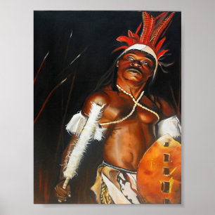 Póster Poster del africano del guerrero del Zulú