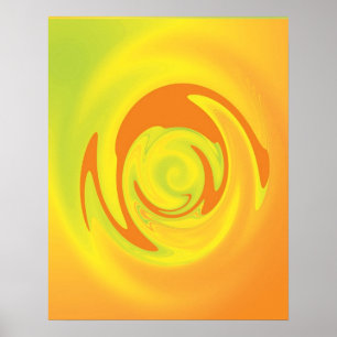 Póster Poster del amarillo anaranjado de Wirlwind
