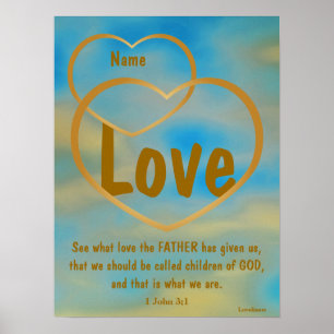 Póster Poster del amor de dios del padre - personalizar