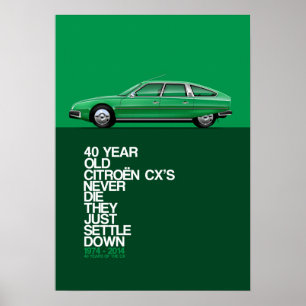 Póster Poster del aniversario de Citroen CX 40.a