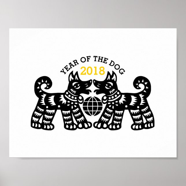 Póster Poster del año 2018 del Personalizado chino del Pa (Frente)