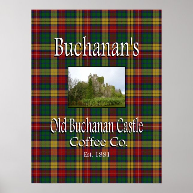 Póster Poster del antiguo castillo de Buchanan, el café d (Frente)