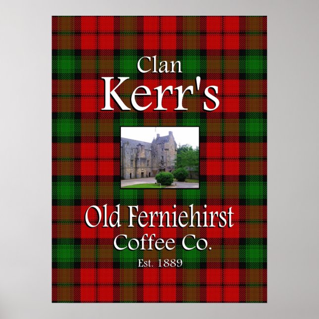 Póster Poster del antiguo Ferniehirst Café de Clan Kerr (Frente)