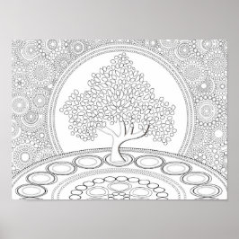 Póster Poster Del Árbol De Colores De La Vida