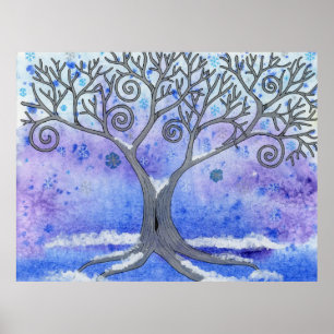 Póster Poster del árbol del invierno
