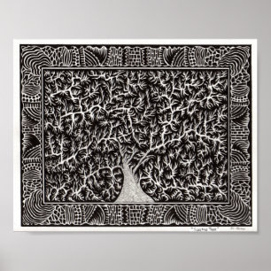 Póster Poster del árbol el dormir