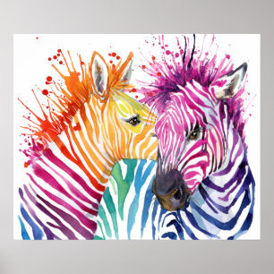 Póster Poster del arco iris de la cebra