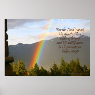 Póster Poster del arcoiris cristiano, salmo 100:5